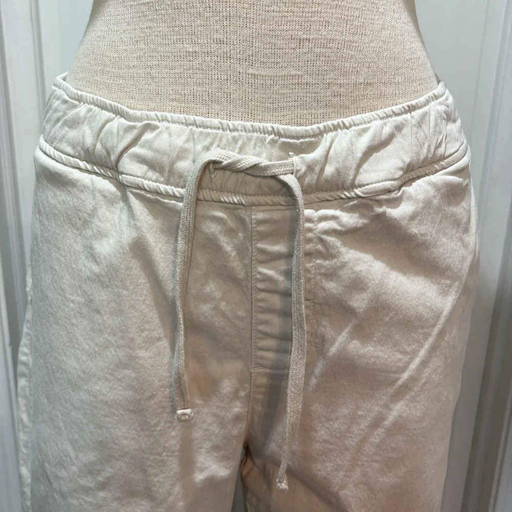 American giant sz L tan cotton elastic waist pull in pants